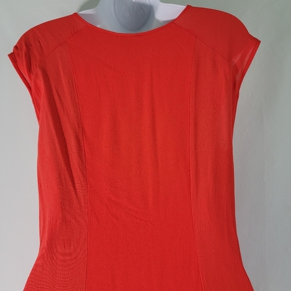 Mind Set By XCVI Red Pre Shrunk Asymmetrical Midi Dress Sz M Viscose Sleeveless - Picture 6 of 9